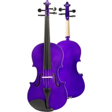 Midex HGA44PU-TYS Mor 4/4 Tam Boy Keman Seti (Yastık Yedek Tel Susturucu Çanta Yay Reçine Metod)