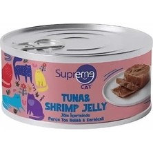 Supreme Cat Ton Balıklı ve Karidesli Jöle Içerisinde Yetişkin Konserve Kedi Maması 85GR
