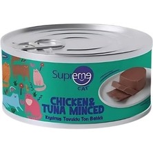 Supreme Cat Tavuklu ve Ton Balıklı Kıyılmış Yetişkin Konserve Kedi Maması 85gr