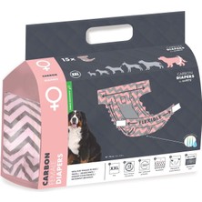 M-Pets Carbonlu Diapers Dişi Köpekler İçin Külot (XXL) 15Li