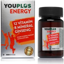 Youplus Energy Vitamin ve Mineral Kompleksi 30 Tablet Türkiye Menşeli Abdi İbrahim Ginseng İçerir
