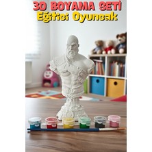 Craft 3D Atölye Kratos God Of War Büst/biblo/figür 15 cm %100 Beton (Boyama Seti ve Hediye Paketi ile Beraber)