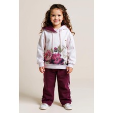 Grata Kız Çocuk Eşofman Takım 4-8 Yaş Pembe Renkli Kapüşonlu ve Bol Paça Tasarım