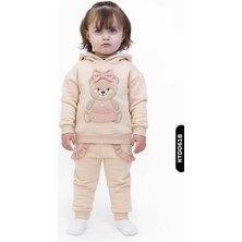 Grata Kız Çocuk Eşofman Takım Pembe Renkli Sevimli Ayıcık Figürlü 6-36 Ay 7030