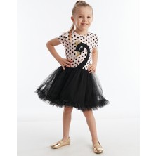 Denokids Kız Çocuk Tüllü Abiye Elbise Siyah Renk Günlük Stil Özel Olay
