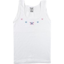 Elif Çamaşır Elif Kız Çocuk Askılı Atlet 3'Lü Paket Pamuklu Beyaz Düz Kolsuz 7 - 8 Yaş