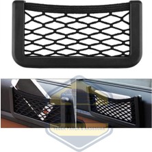 Otokap Universal Araç Içi Fileli Telefon Tutucu Yapışkanlı Ceplik Pratik Oto Telefon Cebi Organizer