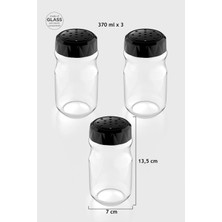 Renga Lexa 370 ml 3'lü Cam Baharatlık Seti 161016 Siyah