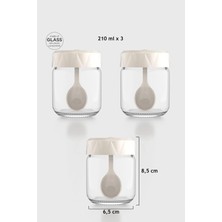 Renga Lexa 210 ml Kaşıklı 3'lü Cam Baharatlık Seti 161019 Bej