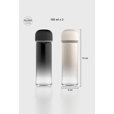 Renga Line Boyalı 105 ml 2'li Cam Tuzluk Biberlik Seti 122021 Siyah-Bej