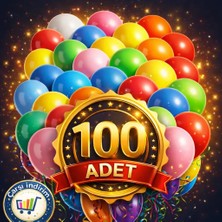 Nistabolje Renkli Balon 100'LÜ Karışık Renk Parti Doğum Günü Kutlama Özel Günler