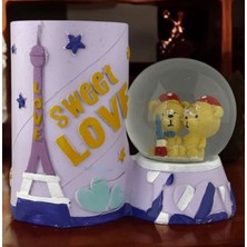 Işıklı Kar Küresi Kalemlikli Sweet Love