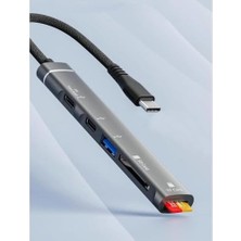 Skygo NR44 5in1 Uyumlu Hızlı Şarj Aleti Type-C Hub USB 3.0 Kart Okuyuculu Tamamı Metal Kasa
