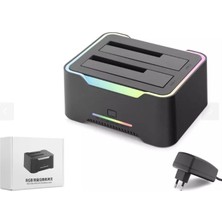 No35 Hadron HDX1790 HDD Docking – USB 3.0, 2.5 & 3.5 Hdd-Ssd, 8tb Destekli Rgb Siyah