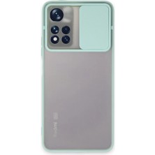 Bucuks Mey Ithalat®  Xiaomi Redmi Note 11 Pro Plus 5g Kılıf Palm Buzlu Kamera Sürgülü Silikon - Turkuaz