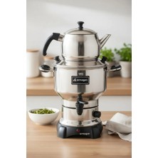 Armağan Elit Elektrikli Semaver - 4,5 Litre - Siyah Aksam - 430 Kalite Paslanmaz Çelik