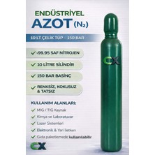 Cimenx Azot Tüpü 10 Lt 150 Bar %99,95 Saf Nitrojen (N2) – Endüstriyel Sanayi Gazı