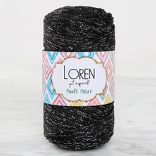 Bucuks Loren Soft Star Makrome Ipi Gümüş Simli Siyah RM10