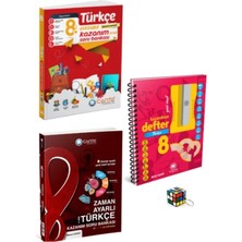Çanta Yayınları 8.sınıf Türkçe Kazanım ve Zaman Ayarlı Soru Bankası-Öğreten Defter(3kitap)+Hediye
