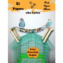 Ciko Kafes Kuşlara Köprülü Kafes Üstü Salıncaklı Oyuncak