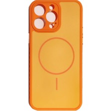 Day Apple iPhone 14 Pro Max Kılıf Turuncu Renk Darbe Önleyici Hassas Buton Yumuşak Kenar