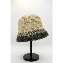 Mollycrush Kadın Krem Hasır El Örmesi Bucket | Plaj Kova Şapka