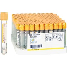 Allians 5 ml Sarı Kapaklı Vacutainer 100'LÜ Set, Güvenilir ve Hassas Tüp