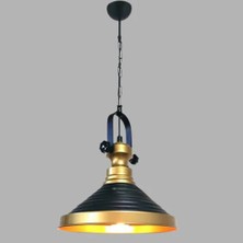 Ronisu Aydınlatma Teresa Vintage Tasarım Altın Çerçeveli Tekli Sarkıt Avize Ra-Avz- 8924-49-35