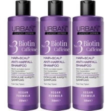 URBAN Care Expert Biotin & Kafein 3'lü Saç Bakım Seti Tüm Saçlar için Vegan ve Bakım Yapıcı