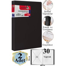 Artlantis Siyah Sunum Dosyası 30 Lu 2 Adet Poşet Dosyalı Katalog Dosyası 30 Poşetli Kendinden Dosya Plastik Kapaklı