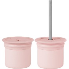 Oioi Ham+Hüp Pipetli Silikon Bardak Seti Pinky Pink  Powder Grey