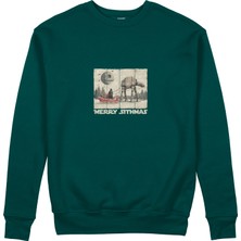 The Lucid Lab Star Wars Merry Sithmas Vintage Sweatshirt - Koyu Yeşil