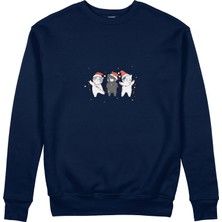 The Lucid Lab Tangled Christmas Cats Sweatshirt - Lacivert