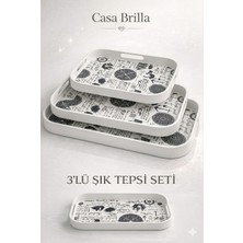 Voltbox 3 Lü Tepsi Seti - Çay Tepsileri - Sunum Tepsileri - Ikram Tepsileri