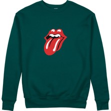 The Lucid Lab The Rolling Stones Sweatshirt - Koyu Yeşil