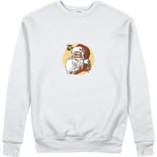 The Lucid Lab Vintage Santa Portrait Sweatshirt - Beyaz
