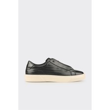 Elle Siyah Deri Erkek Günlük Ayakkabı