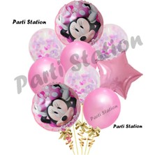 Parti Station Minnie Mouse Balon Set Minnie Mouse Doğum Günü Konsept Parti Balon Set