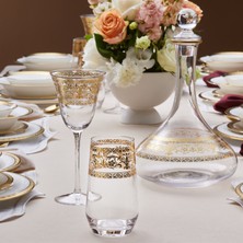 Karaca Royal Bone Victoria 25 Parça Bardak Kadeh ve Karaf Seti Gold