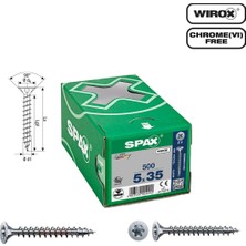 Spax Evrensel Vida 5 x 35MM 500 Adet Tam Dişli Havşa Başlı Yıldız Z1 Spax-S Versiyon Wırox Kaplama