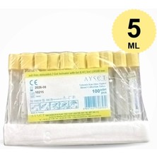 Allians Vakumlu Jelli Boş Tüp 5 ml Sarı Kapak, 100'LÜ Paket