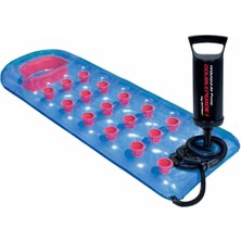 Intex Bardaklı Mavi Kırmızı Yatak 188X71 Cm( 29CM Pompa Dahil)