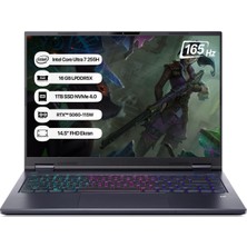 Acer Predator Intel Core U7 NH.QV0EY.001 255H 16GB 1tb SSD RTX5060-8GB 14.5" Wqxga 165Hz Dos Taşınabilir Bilgisayar