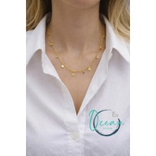 Oceandesign El Yapımı Altın Renk Paslanmaz Çelik Yıldız Kolye 45 cm Günlük Kullanım