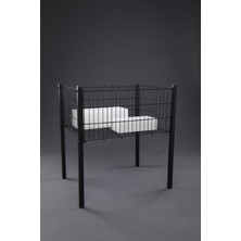 Modern Raf 80*80 cm Profil Ayaklı Siyah Sepet