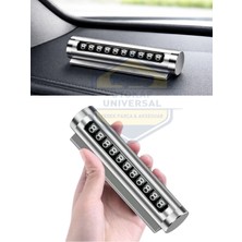 Otokap Universal Araç Içi Park Numaratörü Gri Metal Kasa Numara Çevirmeli Park Numarası Telefon Numaratör