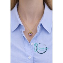 Oceandesign Paslanmaz Çelik Üzüm Figürlü Minimal Kadın Kolye 45 cm | Altın Renk Zincir, Günlük Kullanım