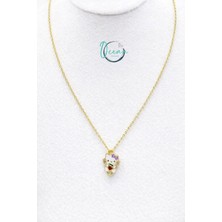 Oceandesign Hello Kitty Figürlü Paslanmaz Çelik Kadın Kolye Altın Renk Minimal Zincir Takı