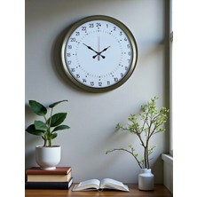 Bucuks Mey Ithalat® 40 cm Eskitme Metal 24 Saat Göstergeli Özel Tasarım Duvar Saati