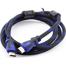 Navidata Örgülü 2 Metre HDMI Görüntü Kablosu 2m Hdmı Kablo 3D 4K Full Hd Dayanıklı Malzeme ile Tv ve Bilgisayar Bağlantısı